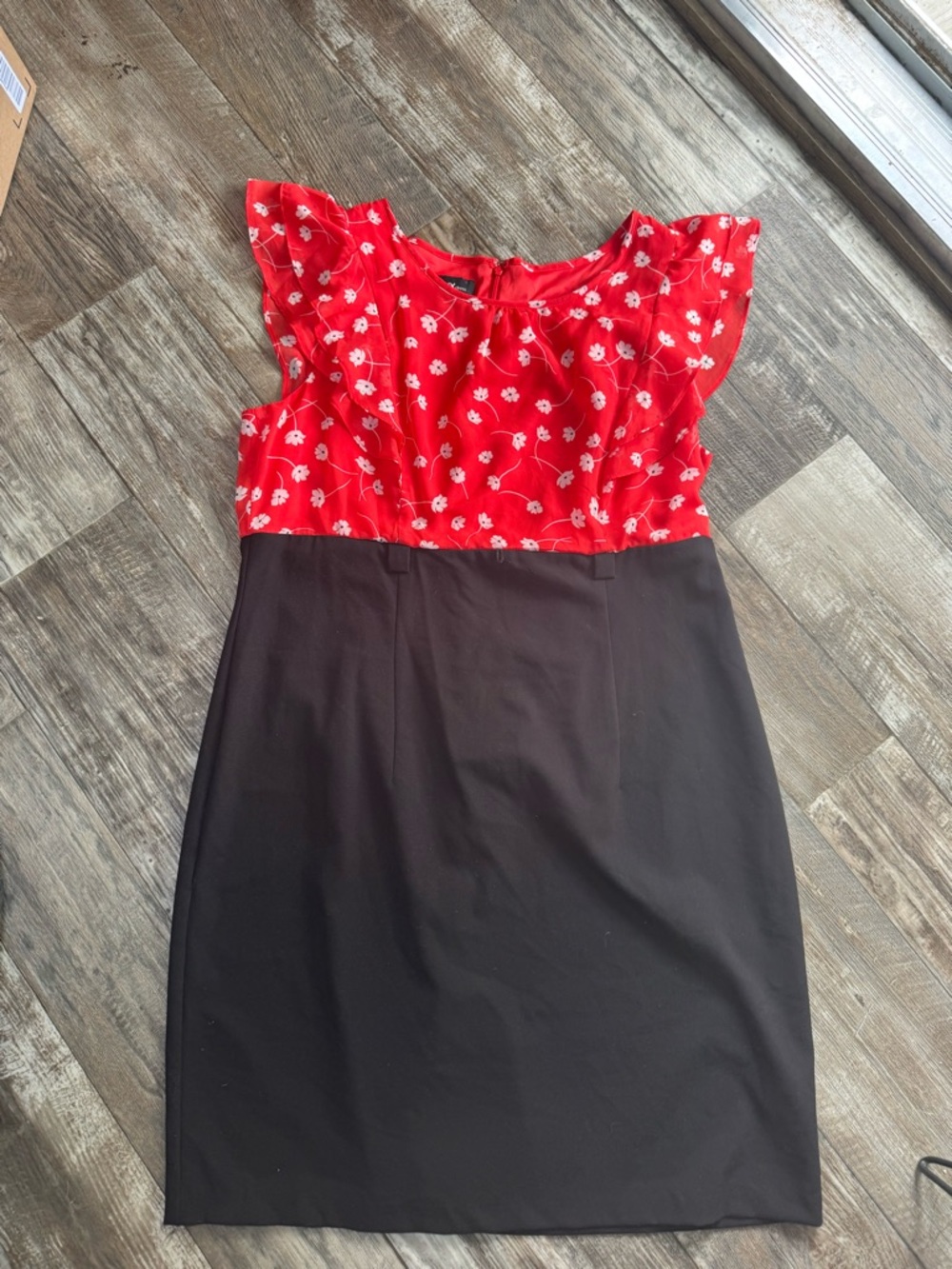 ALYX Red Floral Top Black Pencil Dress